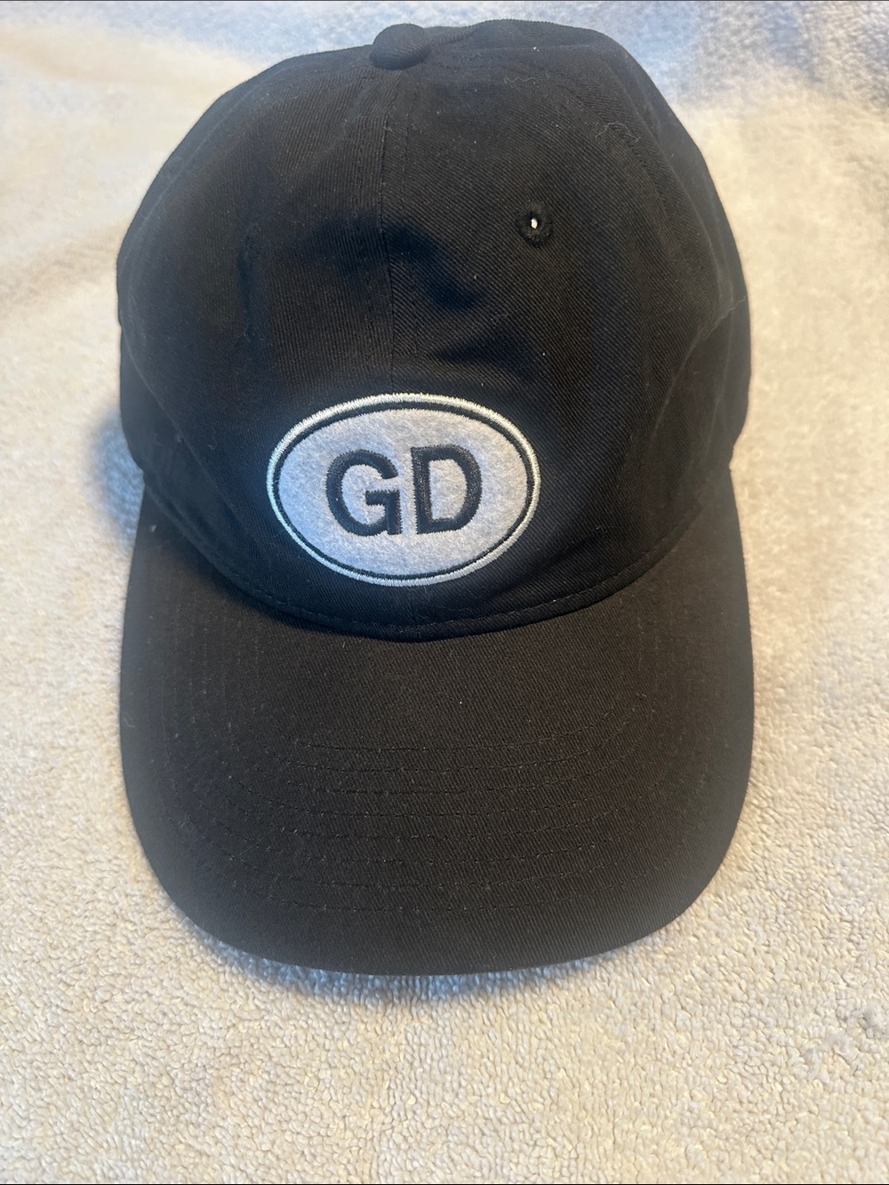 Liquid Blue Black Cap with Multicolor Logo